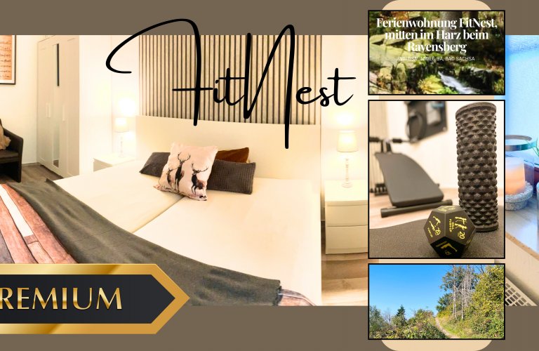 Ferienwohnung FitNest, im Harz, beim Ravensberg, mit Sauna