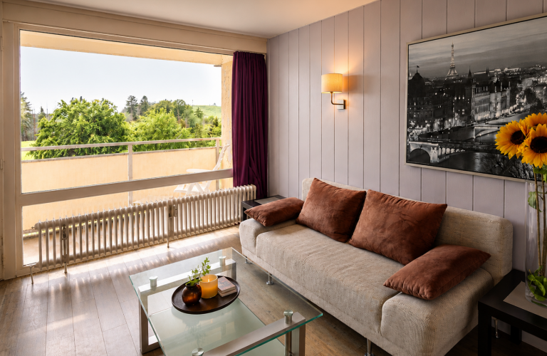 Ferienwohnung Morgennebel Lodge, mit Schwimmbad und Sauna